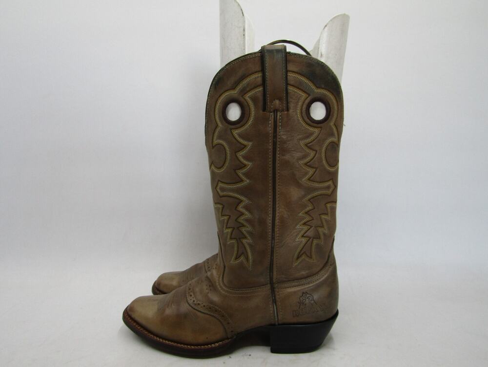 Rocky Mens Size 8.5 M Brown Leather Buckaroo Stockman Cowboy Western Boots